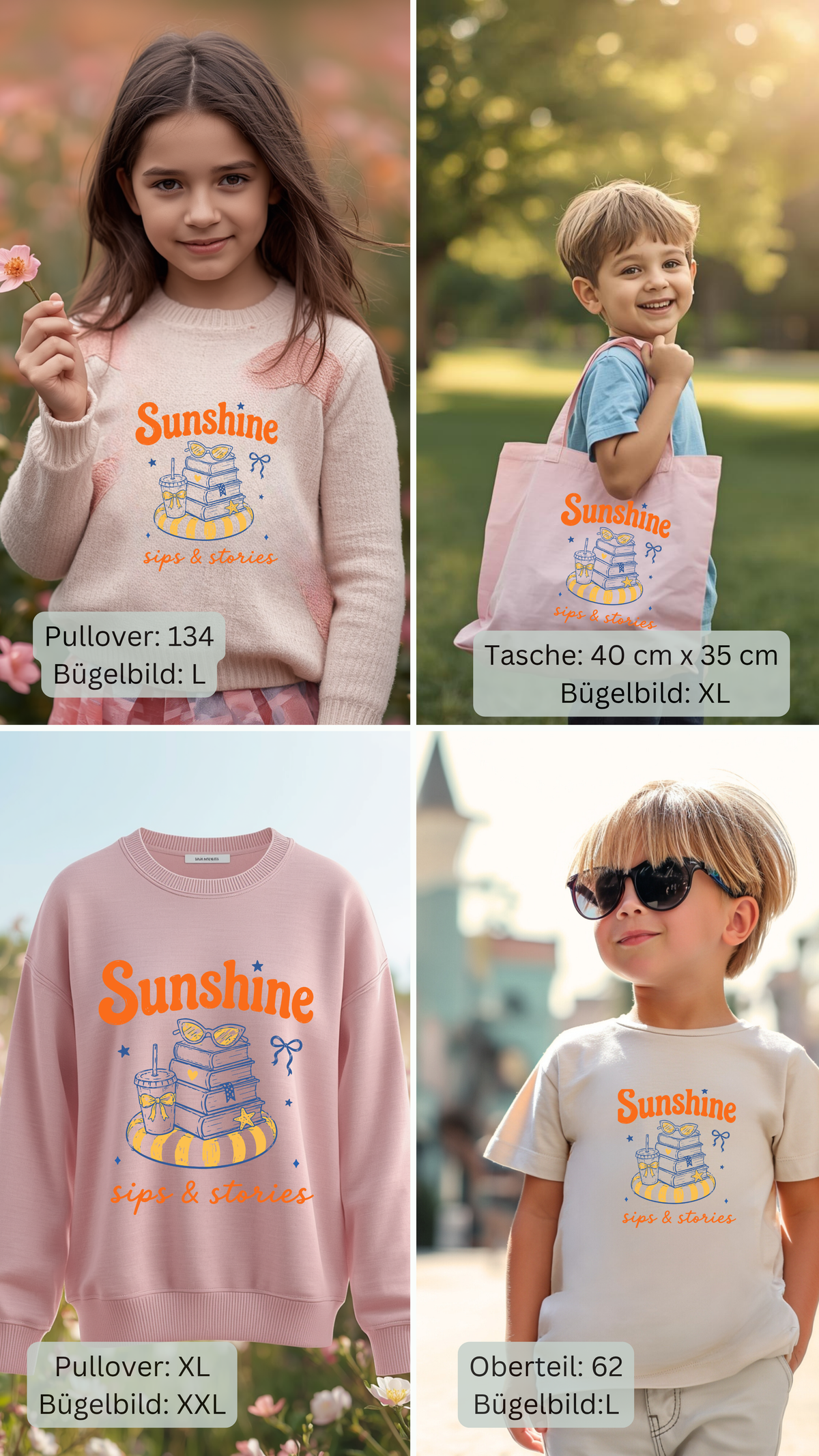 Sunshine Sips & stories Bügelbilder
