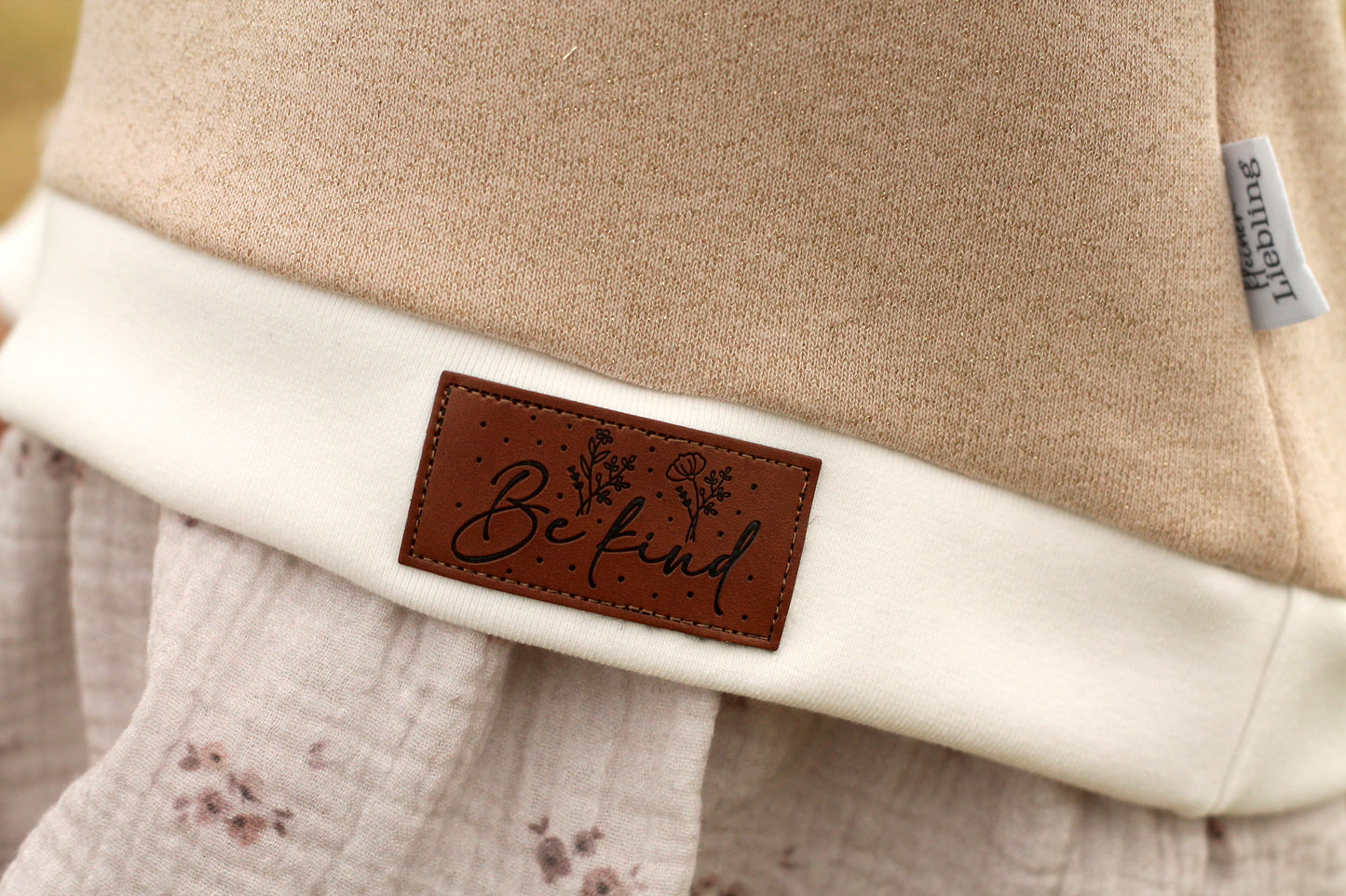 Be kind Kunstlederlabel Kunstleder Label Eigenproduktion
