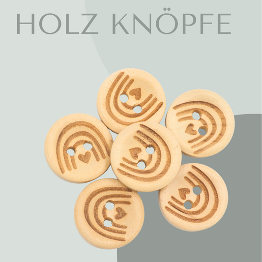 Holzknopf Regenbogen 15mm