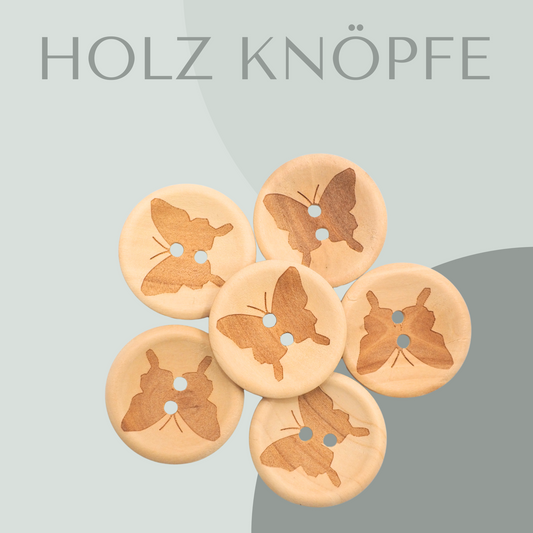 Eigenproduktion Holzknopf Schmetterling 30mm