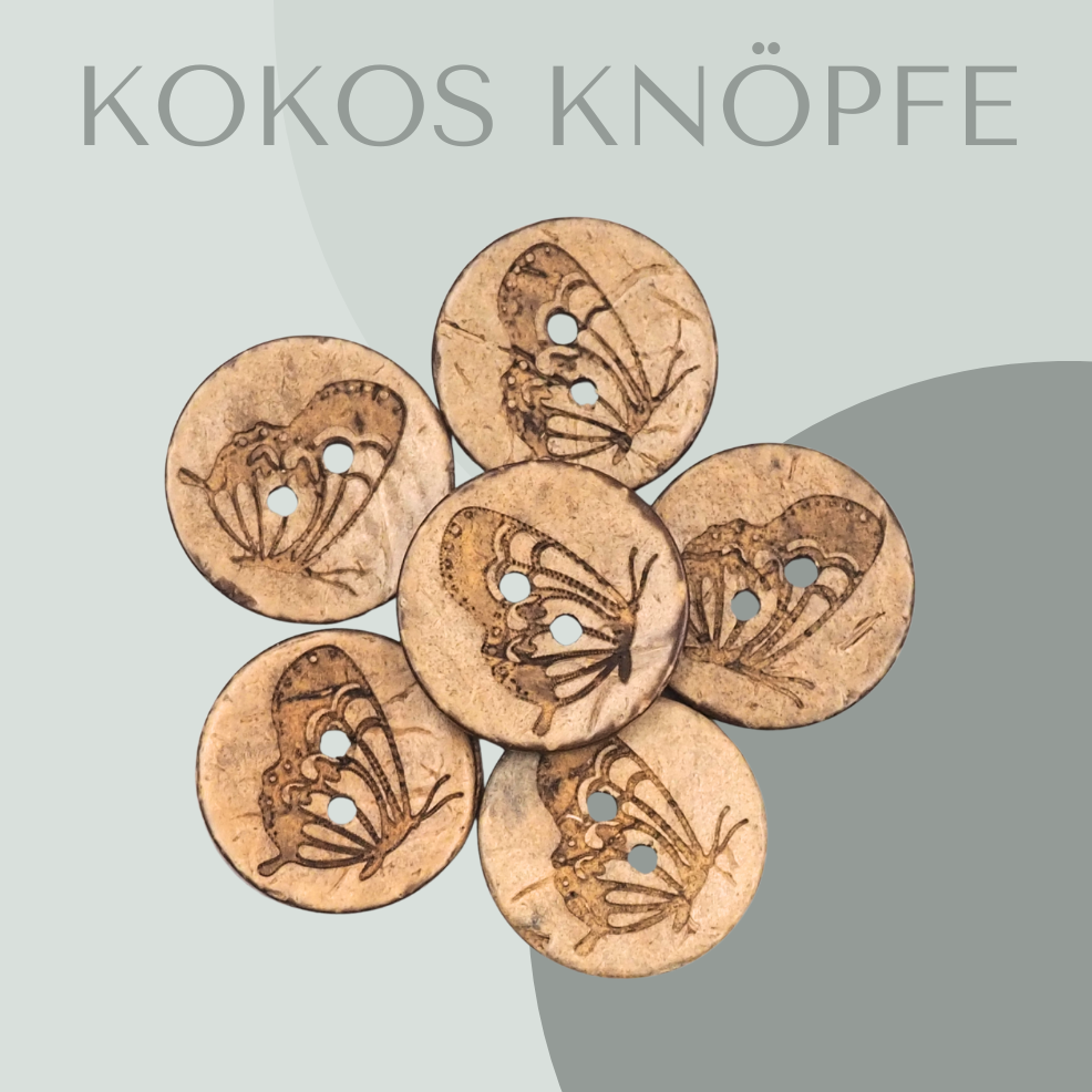 Eigenproduktion Kokosknopf Schmetterling 20mm