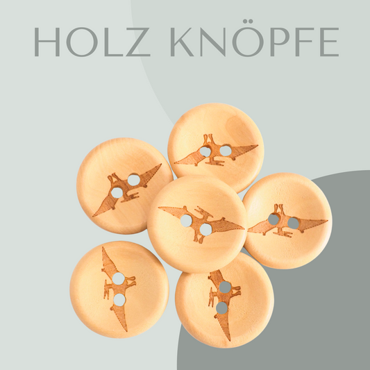 Eigenproduktion Holzknopf Pteranodon 20mm