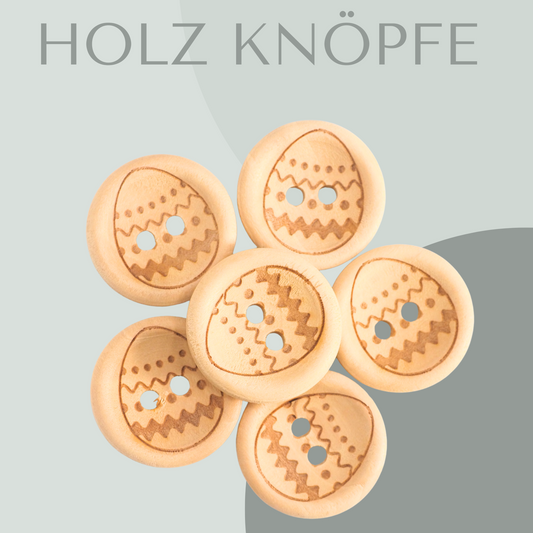 Eigenproduktion Holzknopf Osterei 20mm
