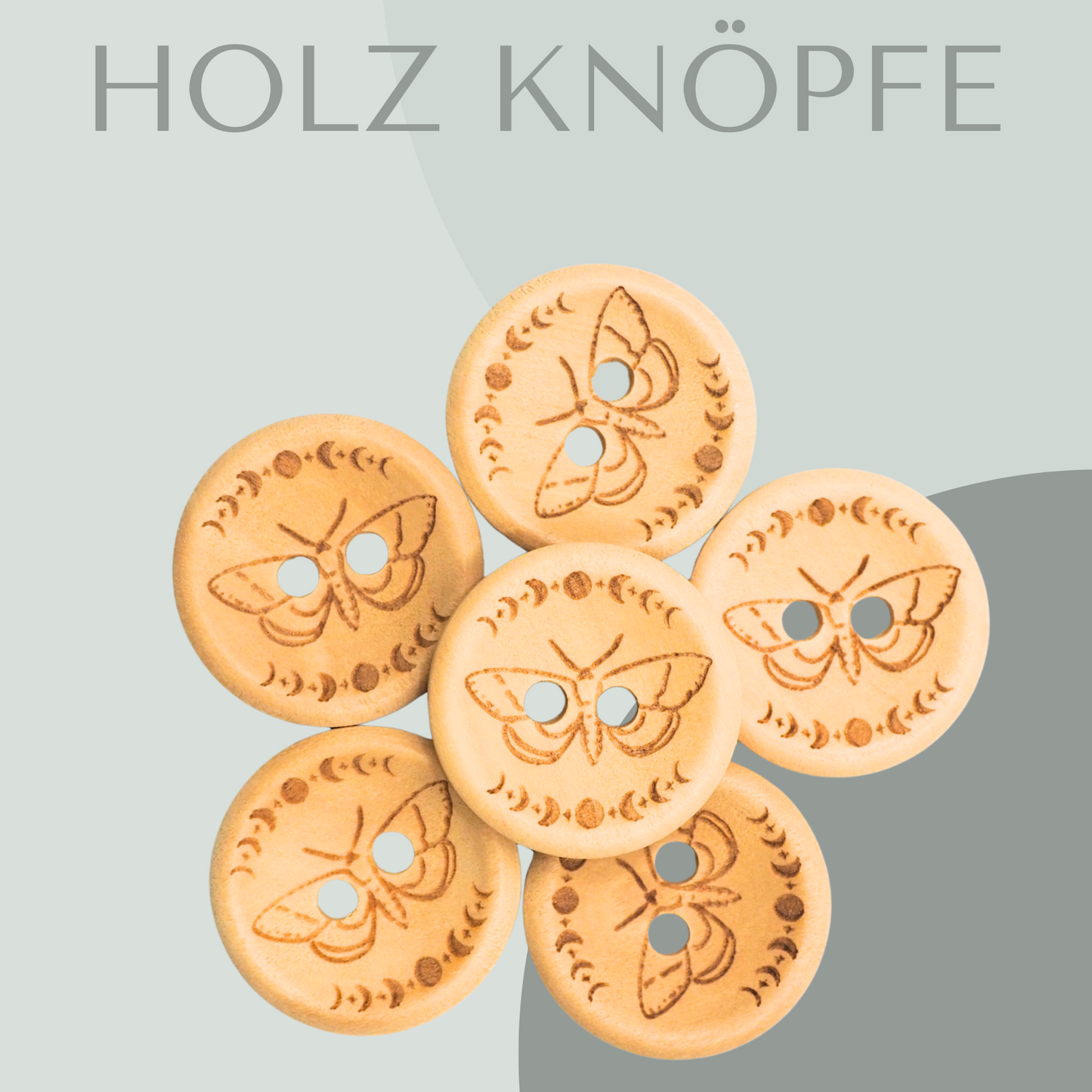 Eigenproduktion Holzknopf Motte 20mm