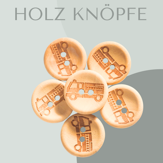 Eigenproduktion Holzknopf Feuerwehr 25mm