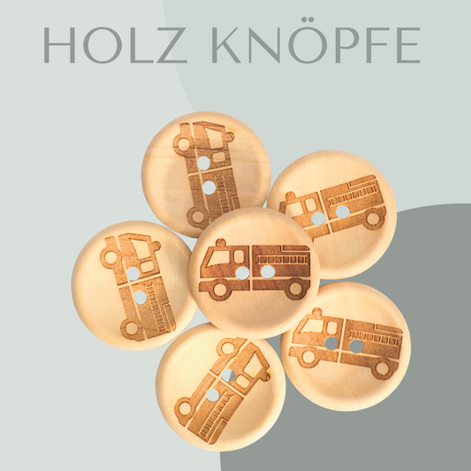Eigenproduktion Holzknopf Feuerwehr  20mm