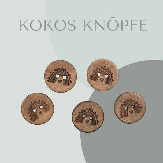 Eigenproduktion Kokosknopf Regenbogen 20mm