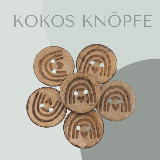 Kokosknopf Regenbogen 30mm
