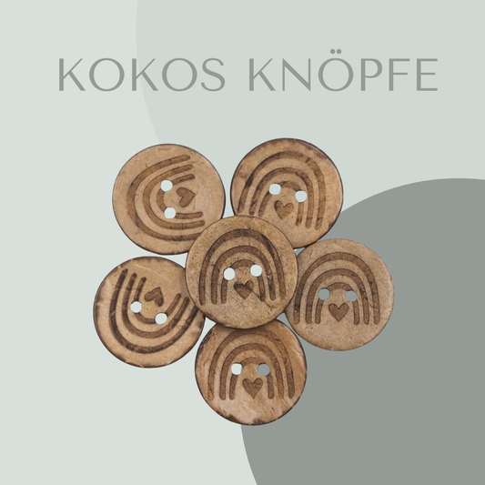 Kokosknopf Regenbogen 20mm