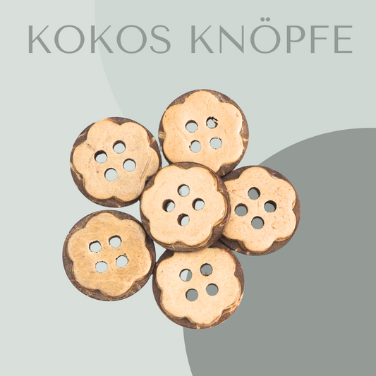 Kokosknopf in Blumenform 12mm