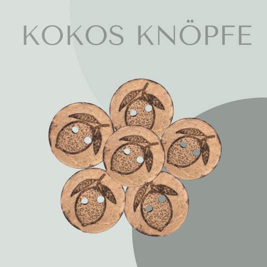Eigenproduktion Kokosknopf Zitrone 20mm