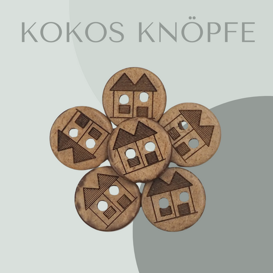 Kokosknopf Haus 12mm