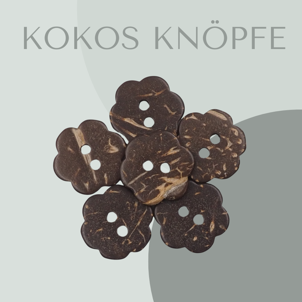 Kokosknopf Blumenform 11mm