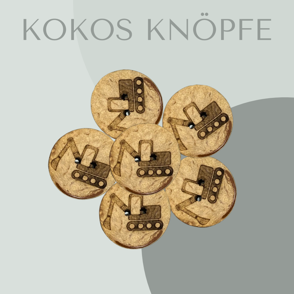 Eigenproduktion Kokosknopf Bagger 20mm