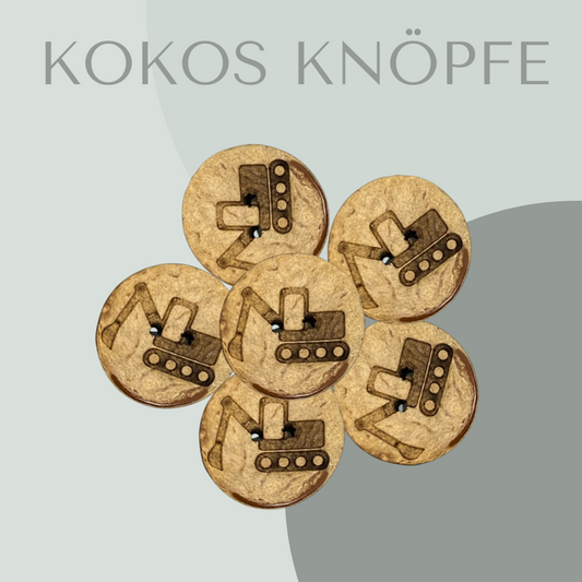 Eigenproduktion Kokosknopf Bagger 30mm