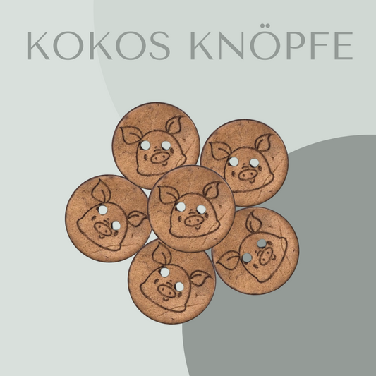 Eigenproduktion Kokosknopf Ferkel 20mm