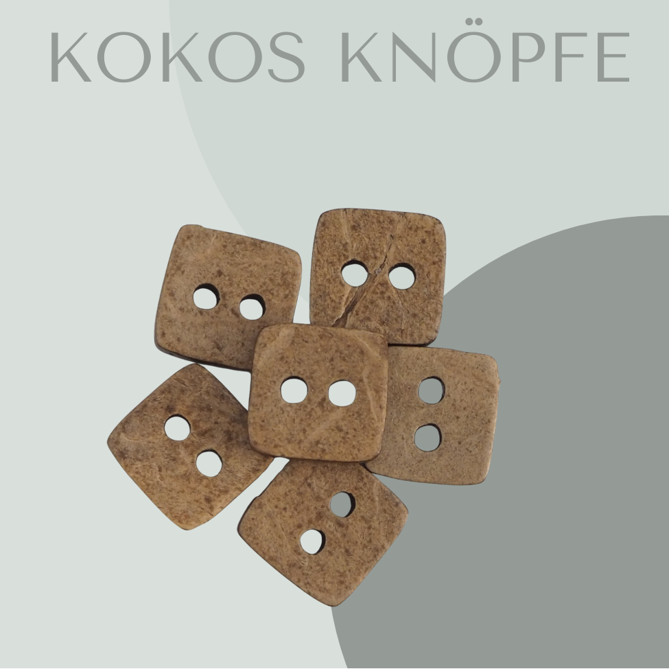 Kokosknopf quadratisch 9mm