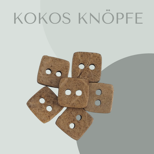 Kokosknopf quadratisch 9mm