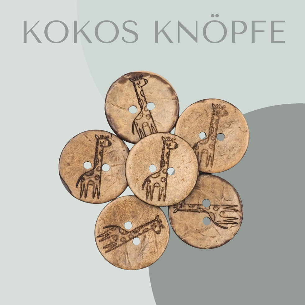 Eigenproduktion Kokosknopf Giraffe 20mm