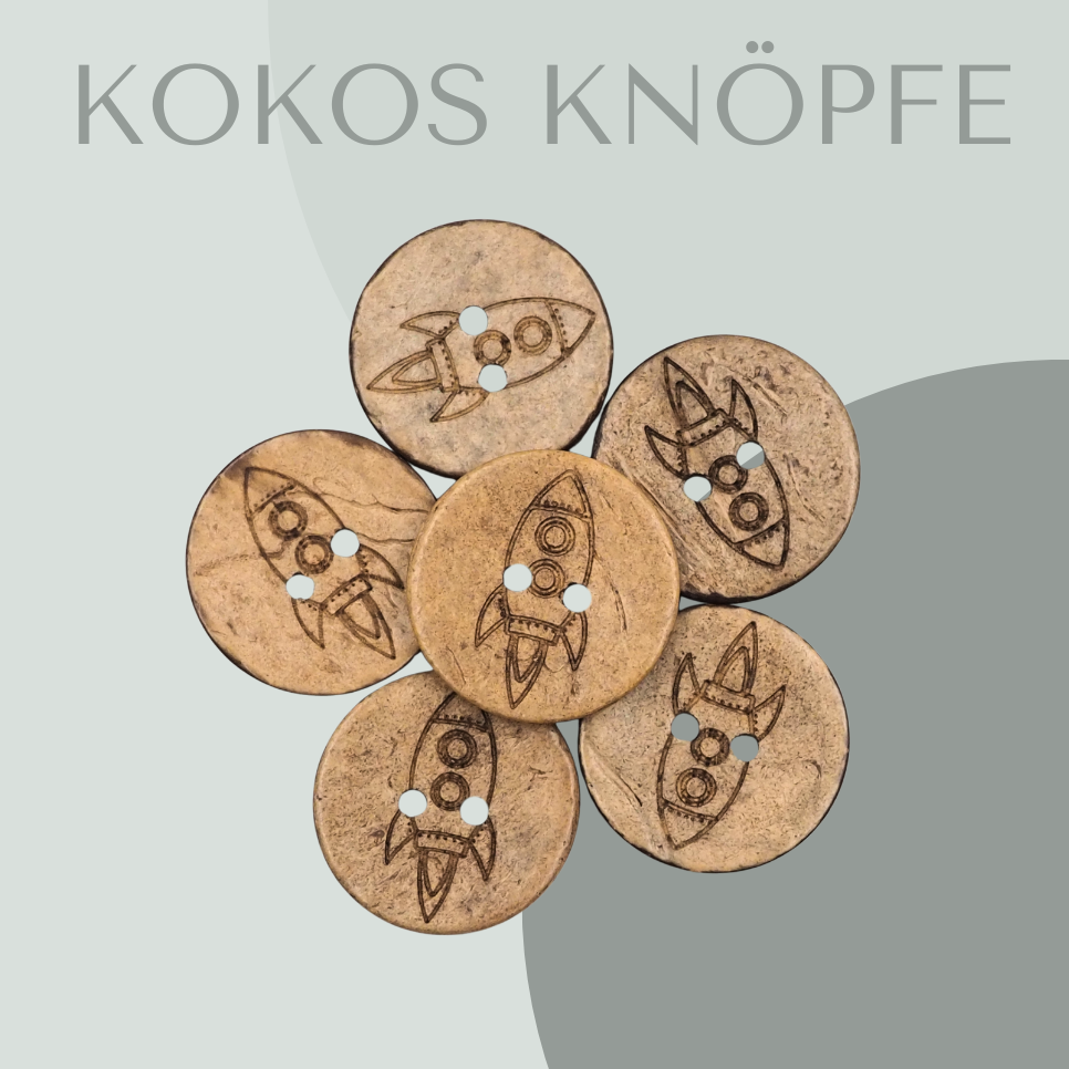 Eigenproduktion Kokosknopf Rakete 20mm