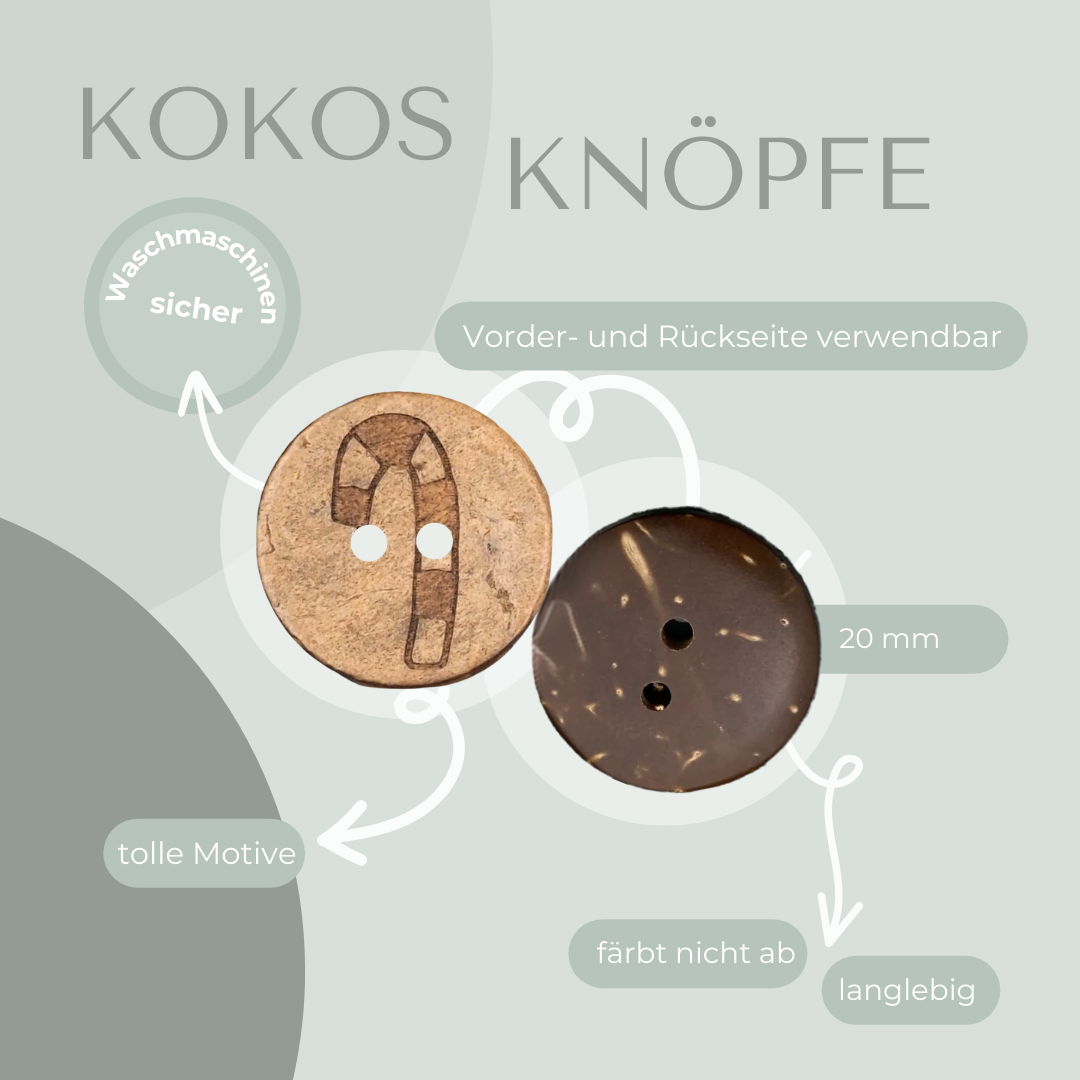 Eigenproduktion Kokosknopf Zuckerstange 20mm