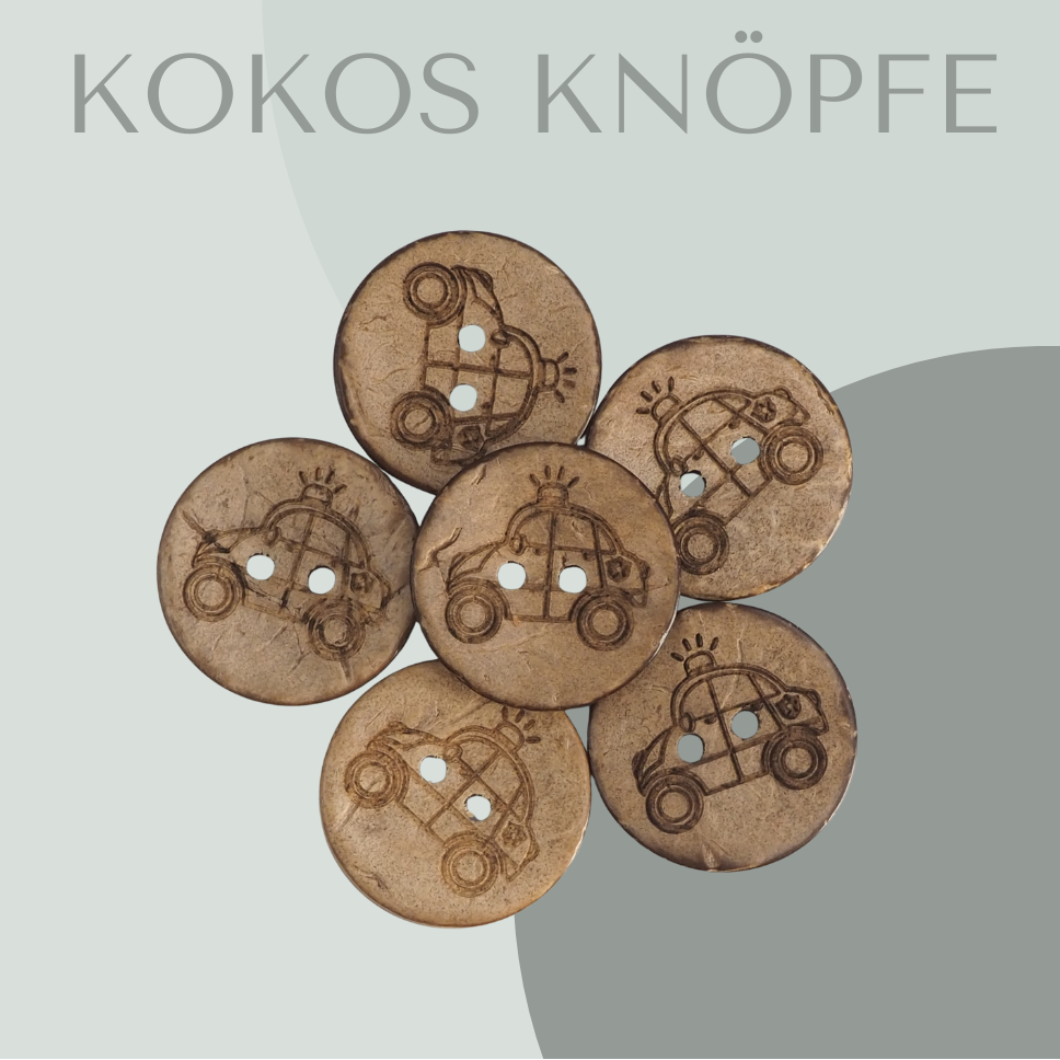Eigenproduktion Kokosknopf Polizeiauto 30mm
