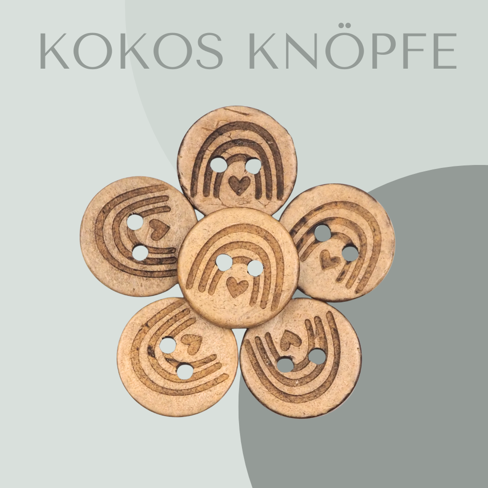 Kokosknopf Regenbogen 20mm