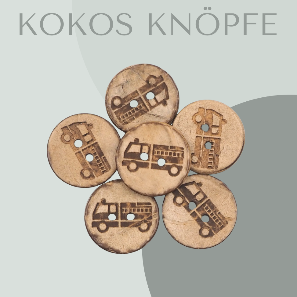 Eigenproduktion Kokosknopf Feuerwehr 30mm