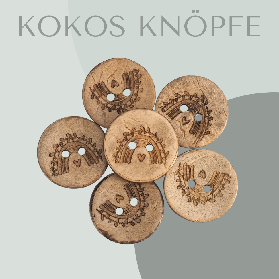 Eigenproduktion Kokosknopf Regenbogen 20mm