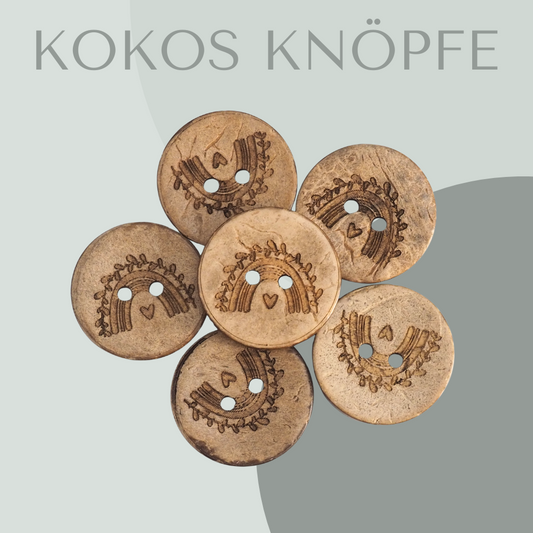 Eigenproduktion Kokosknopf Regenbogen 20mm