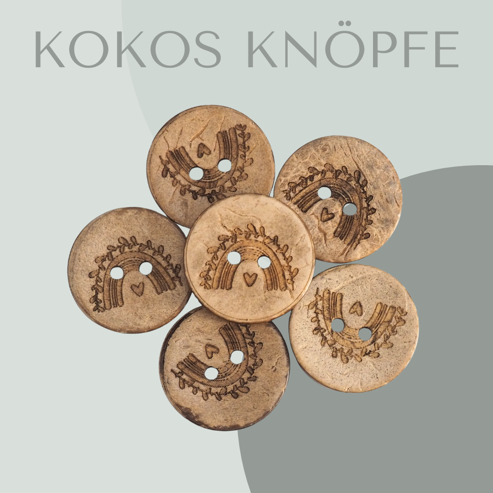 Eigenproduktion Kokosknopf Regenbogen  25mm