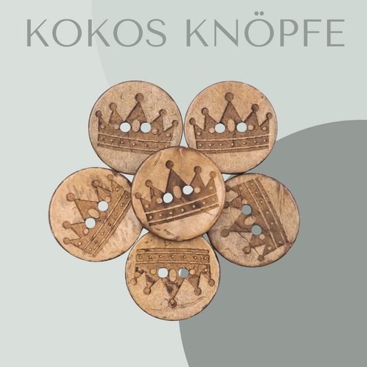 Eigenproduktion Kokosknopf Krone 20mm