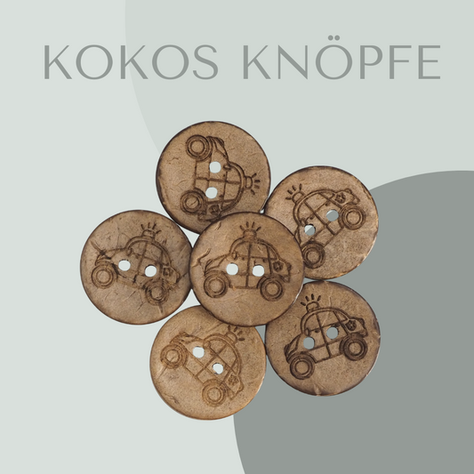 Eigenproduktion Kokosknopf Polizeiauto 20mm