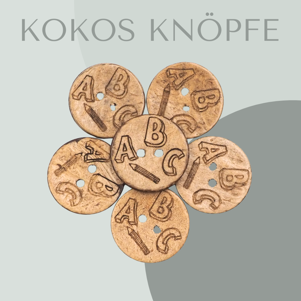 Eigenproduktion Kokosknopf Schulanfang 20mm