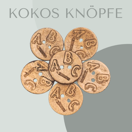 Eigenproduktion Kokosknopf Schulanfang 20mm
