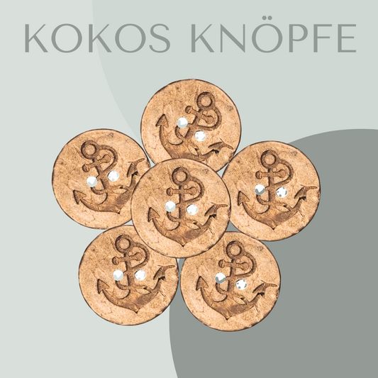Eigenproduktion Kokosknopf Anker 20mm