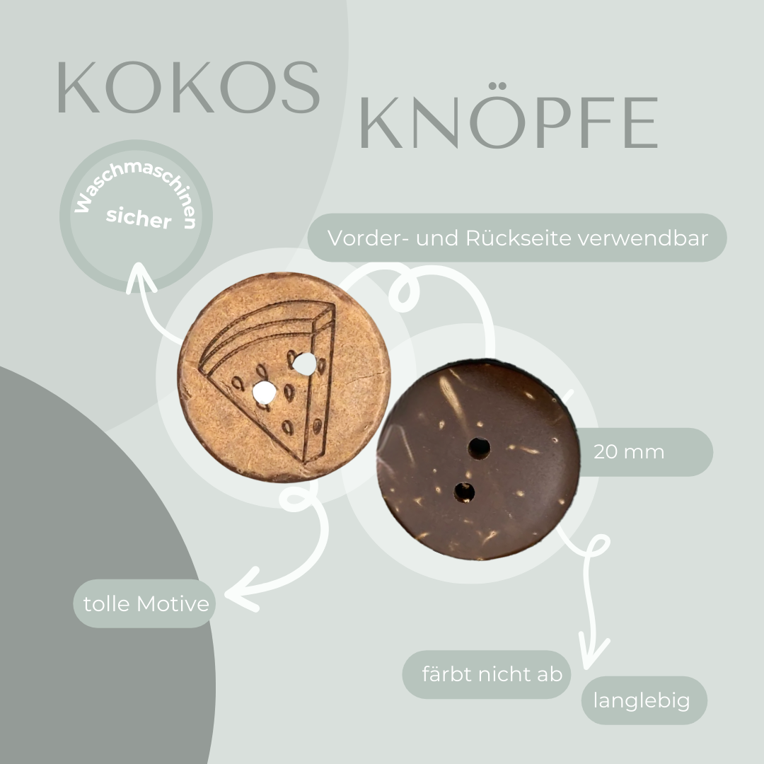Eigenproduktion Kokosknopf Wassermelone 20mm