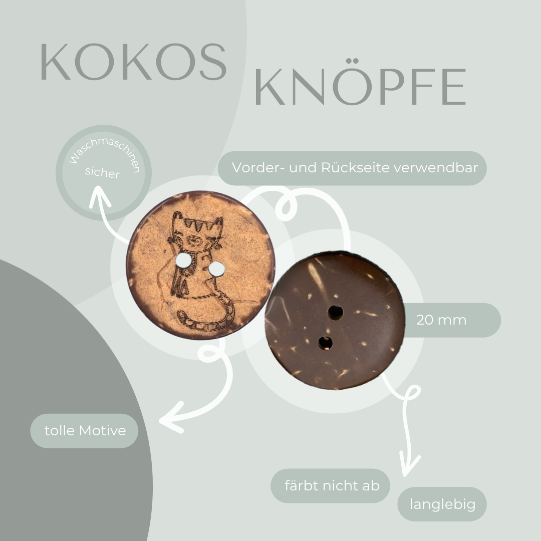 Eigenproduktion Kokosknopf Tiger 20mm