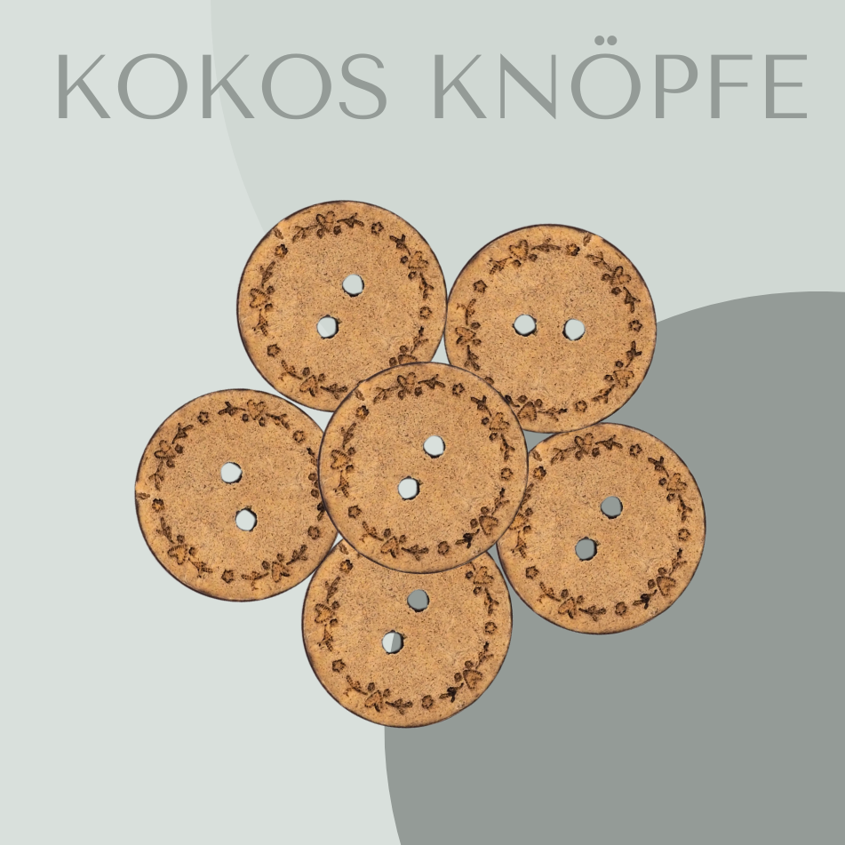 Eigenproduktion Kokosknopf Herz-Kranz 20mm