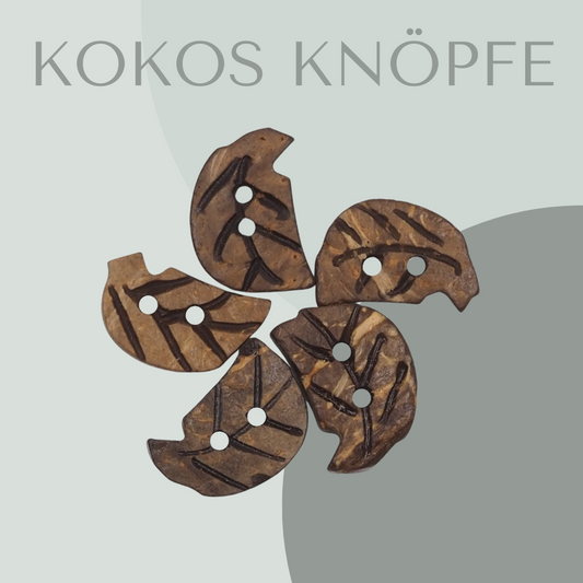 Kokosknopf Blattform 15 mm