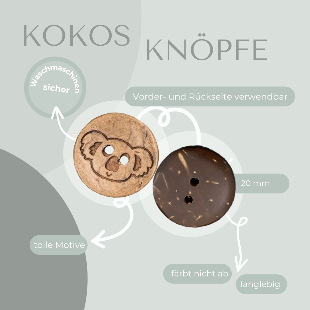 Kokosknopf Rund Koala 20mm