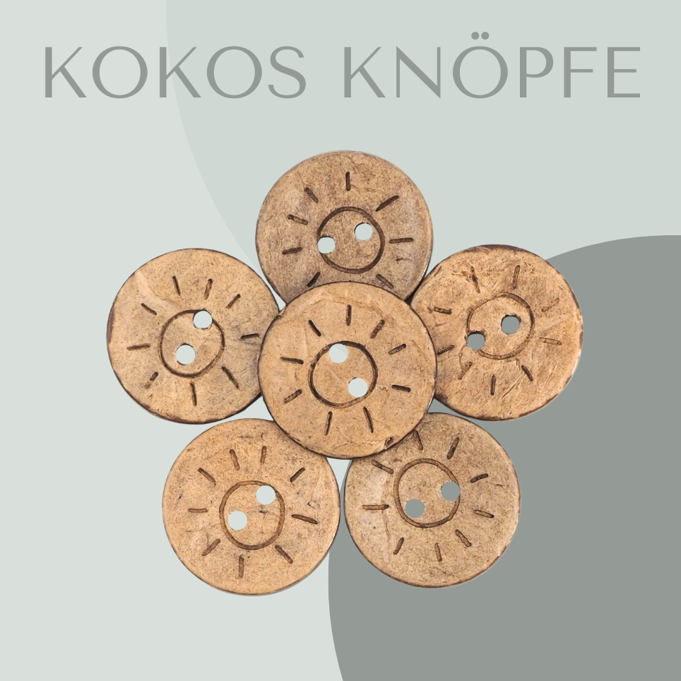 Eigenproduktion Kokosknopf Sonne 20mm