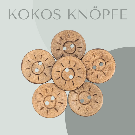 Eigenproduktion Kokosknopf Sonne 20mm