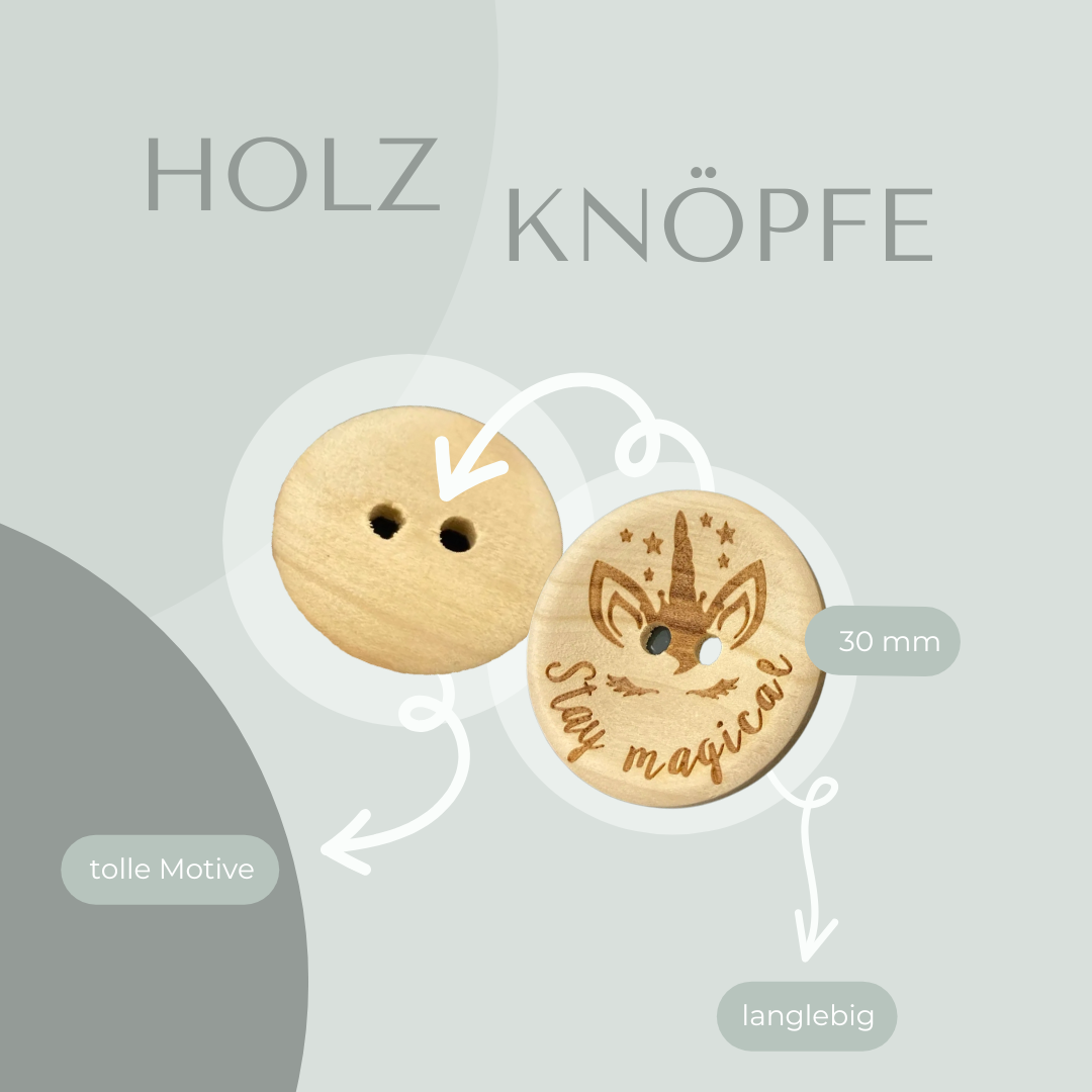 Holzknopf Einhorn 30mm - Ameloua