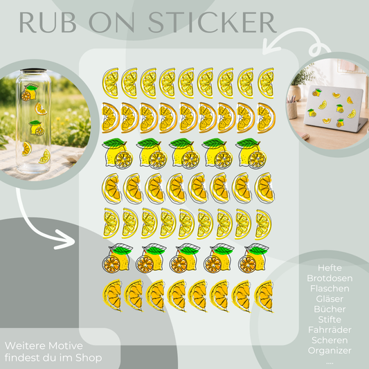 Zitronen Rub-On Sticker Set