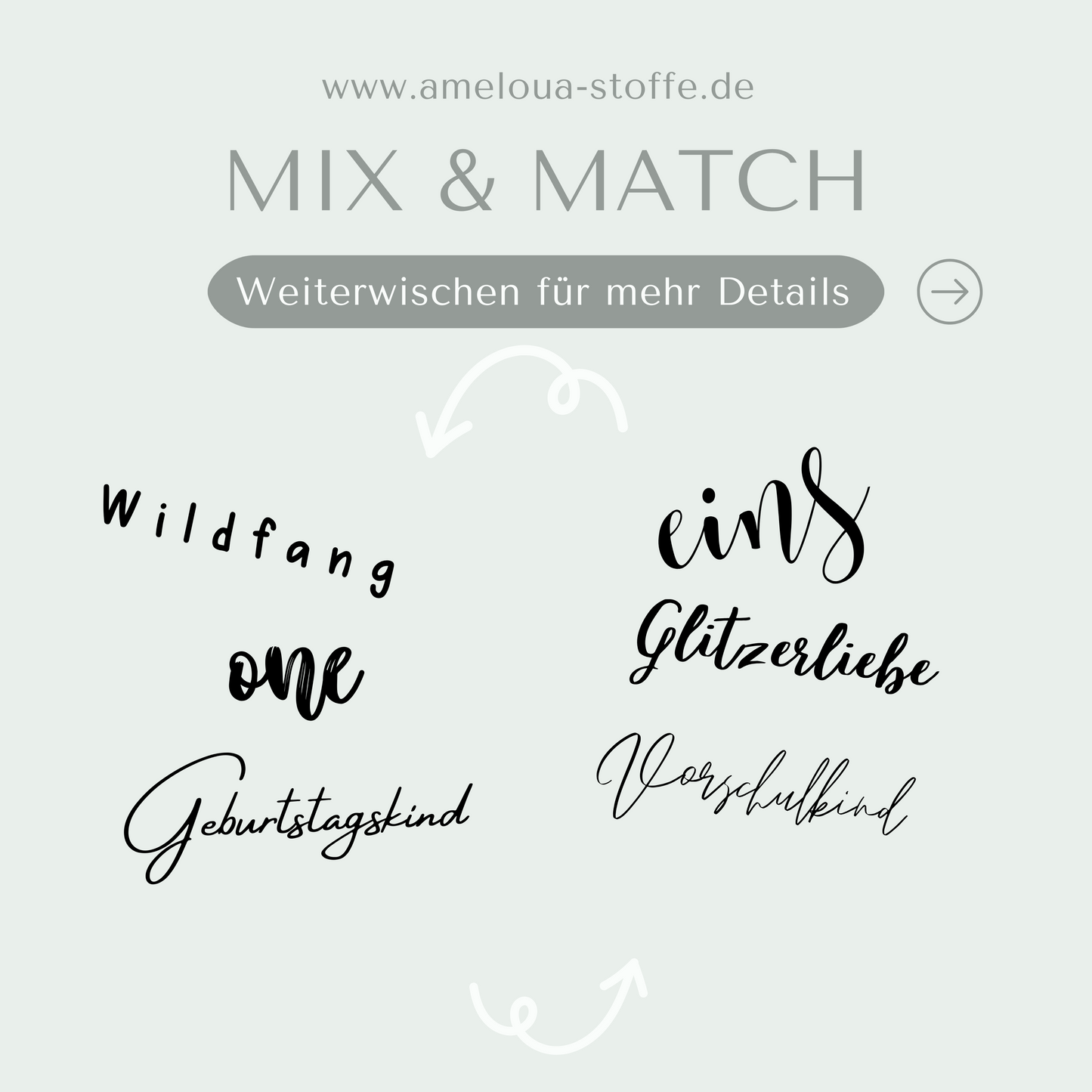 Geburtstag Bügelbild Mix-and-Match nur Spruch