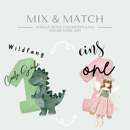Geburtstag Bügelbild Mix-and-Match mit Motiv