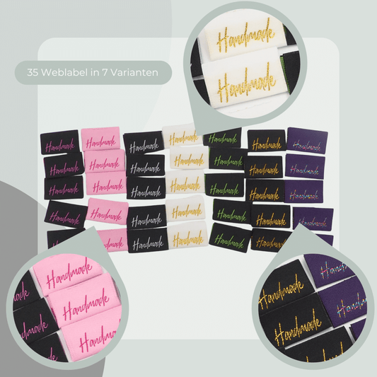 Handmade Set 35 Stück  Gewebte Label Paket