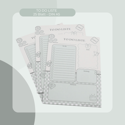 Notizblock DINA5 - To-Do-Liste für NäherInnen