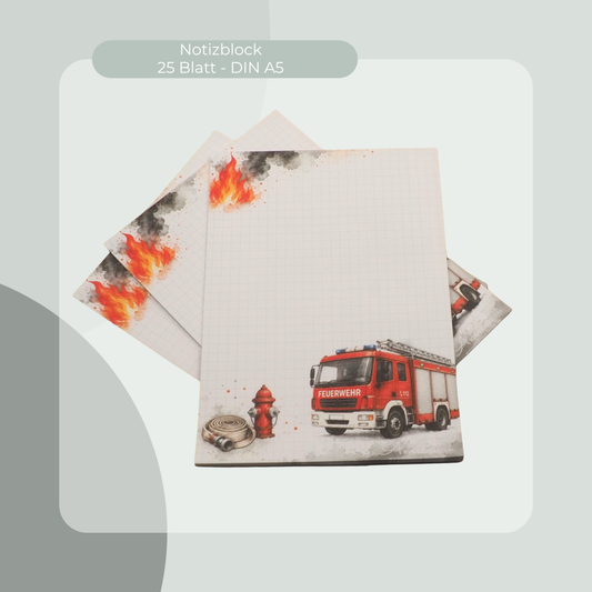 Notizblock DINA5 - Feuerwehr